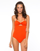 Motel Lolly Cut Out Swimsuit in Tomato