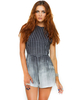 Motel Lomas Sleeveless Playsuit in Vertical Square Print