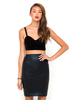 Motel Long Lizard Skirt in Metallic Black