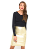 Motel Long Lizard Skirt in Metallic Gold