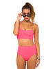 Motel Longline Bikini in Neon Pink
