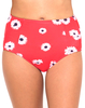 Motel Longline High Waisted Bikini Bottoms in Red Daisy Print