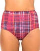 Motel Longline High Waisted Bikini Bottoms in Tartan Red
