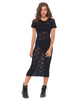 Motel Loura Midi Dress in Stretch Lace Black