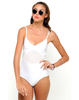 Motel Love Me Mesh Panel Swimsuit in White