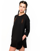 Motel Lucy Long Sleeve Dress in Bubble Jersey Black
