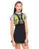 Motel Lydia Turtleneck Dress in Neon Scales Yellow