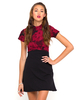 Motel Lydia Turtleneck Mini Dress in Tonal Floral Maroon