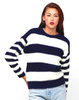Motel Lyon Stripe Knit Jumper in Cream and Navy