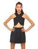 Motel Macau Wrap Crop Top in Black