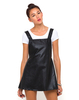 Motel Macaw Pinafore Dress in Black Faux Leather
