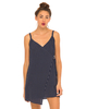 Motel Maiko D Ring Wrap Dress in Pinstripe Navy