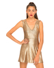 Motel Maine Crackle Skater Dress in Rose Gold