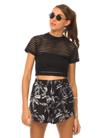 Motel Maisy Short in Palm Leaf Black