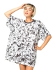 Motel Major Oversized Tee in Black and White Cherubs