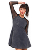 Motel Margie Denim Skater Dress in Black Wash