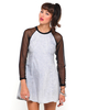 Motel Margie Denim Skater Dress in Grey Wash