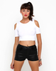 Motel Maria Cut Out Crop Top in White