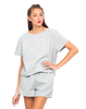 Motel Marine Quilted Short in Grey Marl