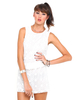 Motel Mary Daisy Open Back Floral Lace Playsuit in White
