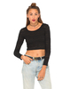 Motel Mary Eyelet Lace Crop Top in Black