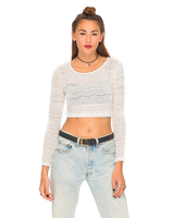 Motel Mary Eyelet Lace Crop Top in Off White