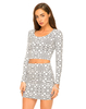 Motel Mary Long Sleeve Crop in Geo Maze