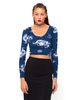 Motel Mary Long Sleeve Crop in Oriental Dragon