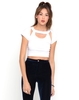 Motel Maya Cut Out Crop Top in White
