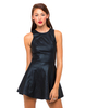 Motel Medusa Metallic Skater Dress in Black