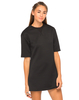 Motel Meeka Quilted Over Sized Tee Dress in Black