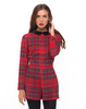 Motel Meg Long Sleeved Playsuit in Tartan Red