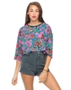 Motel Mega Crop Tee in Fluro Flower