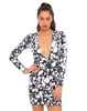 Motel Meli Plunge Neck Dress in Lose Your Marbles