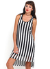 Motel Merribell Racer Back Dress in Black and White Sequin