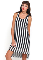 Motel Merribell Racer Back Dress in Black and White Sequin