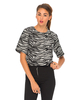Motel Mian Boxy Crop Top in Zebra Jacquard