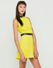 Motel Miley PU Collar Dress in Citrus Yellow