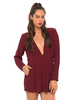 Motel Millie Plunge Neck Playsuit in Wine