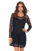 Motel Mimi Long Sleeve Dress in Stretch Black Lace