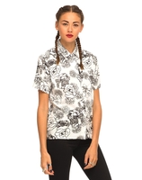 Motel Mina Boxy Shirt in Peony White