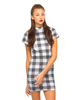 Motel Mindy Dress Turtleneck Mini in Gingham Small