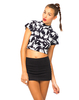 Motel Mindy Turtleneck Crop Top in Paint Marks
