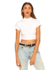 Motel Mindy Turtleneck Crop Top in White