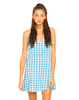 Motel Mini Slip Dress in Gingham Blue