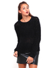 Motel Minty Fluffy Knit Jumper in Black