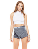 Motel Minty Hot Pants in Grey Crushed Velvet
