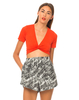 Motel Mira Twist Crop Top in Tangerine