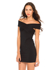 Motel Miranda Off The Shoulder Bodycon Dress in Black