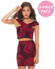 Motel Miri and Kimmy Pack in Tonal Floral Maroon